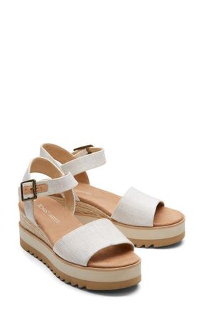Toms Diana Platform Wedge Sandal in Natural Yarn Dye at Nordstrom, Size 8.5