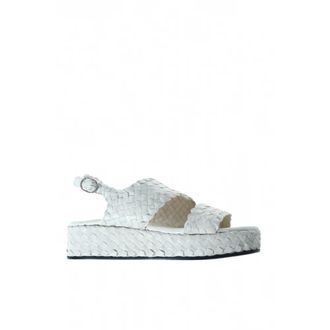 Pons Quintana Wedges, female, Blue, Size: 10 US Woven Leather Sandal