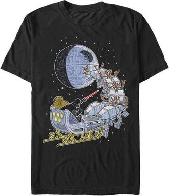 Star Wars Mens Star Wars Christmas Darth Vader Santas Sleigh Graphic T-Shirt in Black at Nordstrom, Size Xxx-Large