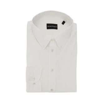 Emporio Armani Cotton-blend technical poplin shirt Man XL