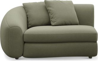 Castlery Fable Left Arm Sofa Customized, Performance Fleece Moss, Spill Resistant, Ultra Deep Seats for Castlery Sofas