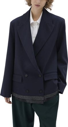 PDR Phisique Du Role Blue Cutted Technical Hand Virgin Wool Double-Breasted Jacket