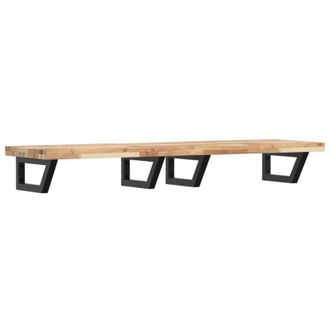 vidaXL Estante De Lavabo De Pared Acero Y Madera Maciza De Acacia Vidaxl