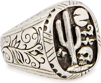 Clocks And Colours Clocks And Colours Tumbleweed Engraved Sterling Silver Ring