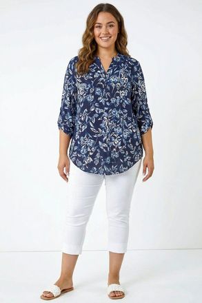 Roman Puff Print Stretch Shirt