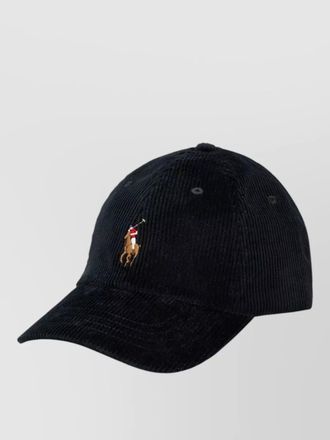 Ralph Lauren logo cap curved brim corduroy texture
