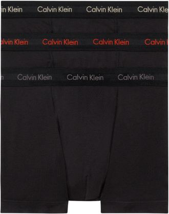 Calvin Klein Mens 3 Pack Trunks, Black (B- Cher Ks, Eiffle Twr, Moss Gr Lgs), S