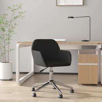 vidaXL Silla De Oficina Giratoria De Tela Negra Vidaxl