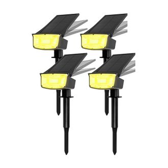 OEM Juego De 4 Focos Solares Led Ajustables 2 En 1, Luces Con Estaca Para El Suelo Y Apliques De Pared Exteriores Impermeables, Ideales Para Bodas, Fiesta