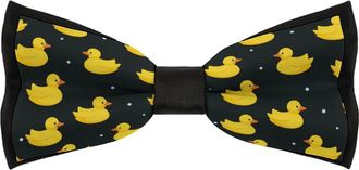 Generic Yellow Ducks Bow Ties for Men Pre Tied Adjustable Clip On Necktie for Wedding Party