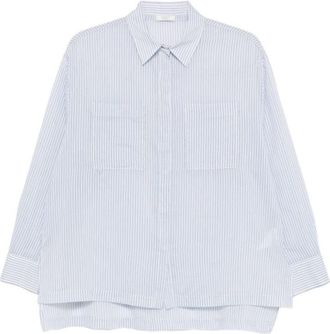 PESERICO Striped Shirt With Chest Pockets