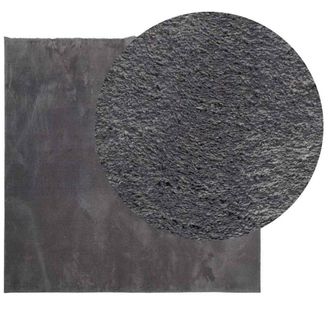 Berkfield Home Rug Short Pile Soft & Washable Anthracite 240x240 cm in Dark Grey | Size: 100 cm diameter