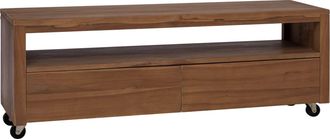 vidaXL Mueble De Tv 110 X 30 X 40 Cm Natural Madera De Teca Maciza Vidaxl