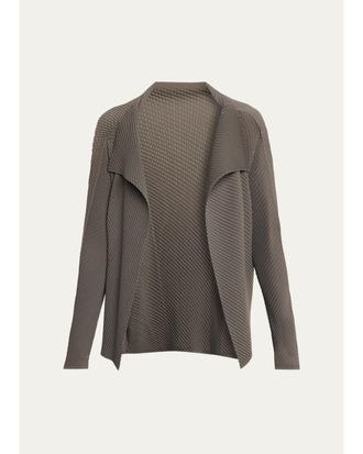 Issey Miyake Misty Pleats Open Cardigan