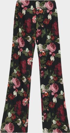 Alice & Olivia Teeny Floral Bootcut Pants