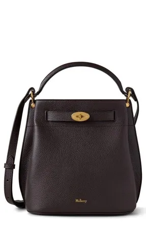Mulberry Islington Leather Bucket Bag in Ebony at Nordstrom
