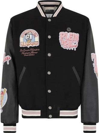Philipp Plein College Bomber Ice Cream Monsters - - Jackets - Uomo - Nero - 3XL
