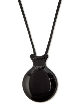 Christophe Lemaire Castanet Mirror Resin and Leather Necklace - Black - One Size
