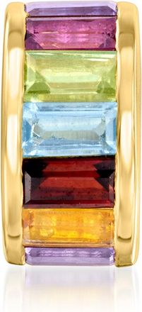 Ross-Simons Baguette Multi-Gemstone Rolling Charm in 18kt Gold Over Sterling