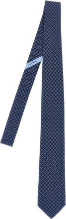 Ferragamo Blue Tetris Pattern Tie