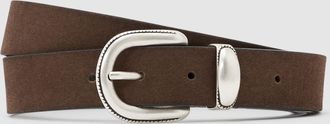 Reiss Chocolate Brown Jonny Western Belt, 30