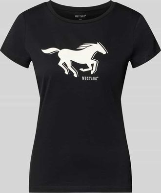 Mustang Jeans Mustang Regular Fit T-Shirt mit Logo-Print Modell Loa in Marine, Gr&ouml;&szlig;e XS