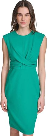 Calvin Klein Scuba Skirt Dress Womens Jungle Scuba Crepe Cap Sleeve FROG563