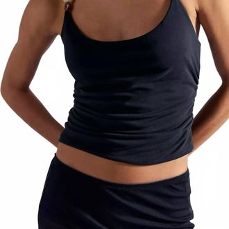 Free People Toni Beaded Tank Top In Black