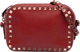 Valentino Pre-owned Rockstud Crossbody Bag - Dames - Vintage Schoudertas - Rood - ONE Size - Leer - Vintage