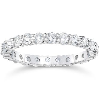 Pompeii3 1 1/2 Ct Diamond Eternity Wedding Ring 14k White Gold