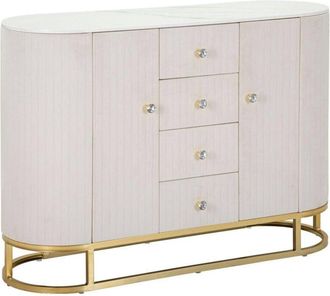 Dmora Dmora - Aparador Lodovico, Buf&eacute; De Sal&oacute;n, Aparador De Sal&oacute;n, Despensa De Cocina, 120x40 H85 Cm, Crema Y Blanco