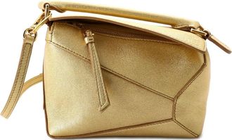 Loewe Puzzle Bag Leather Mini crossbody bag - Oro