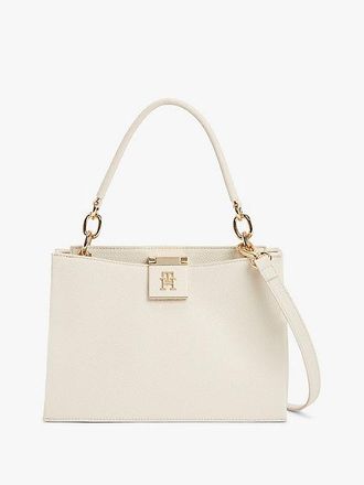 Tommy Hilfiger TH Monogram Pebble Grain Satchel