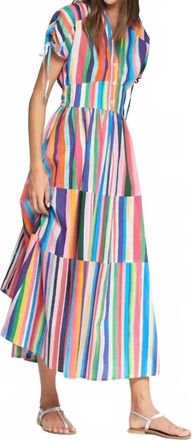 Vilagallo Womens Wrayas Dress In Multi-Color Stripes