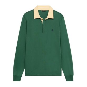 Brooks Brothers Tops, Heren, Groen, XL, Katoen, Polo met corduroy kraag