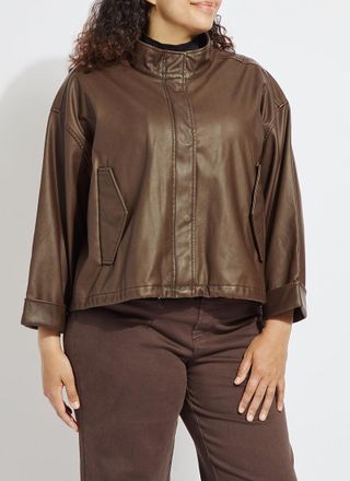 Lyss&eacute; Mina Oversized Washed Vegan Leather Coat Curvy