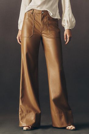 Pilcro The Rylan Faux Leather Relaxed High-Rise Flare Pants by Pilcro