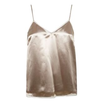 Fabiana Filippi Sleeveless Tops, female, Gray, Size: 2XS Liquid Satin Top