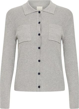 Ichi Cardigan - Dames - Vesten - Grijs - L - Truien & Vesten