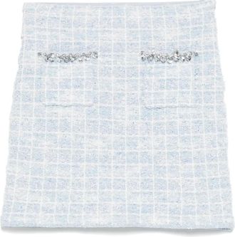 Self Portrait Minigonna in maglia a quadri - Blu