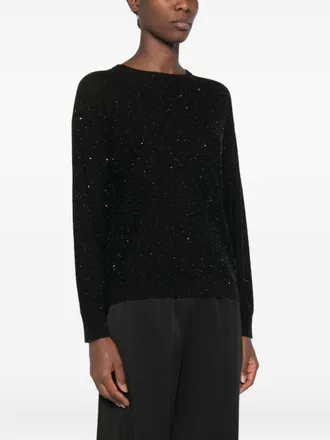 Fabiana Filippi Sequin-Embellished Wool Sweater - Black