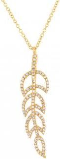 Allurez 0.29ct 14k Yellow Gold Diamond Leaf Necklace