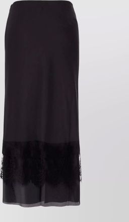 We11done satin midi skirt lace trim