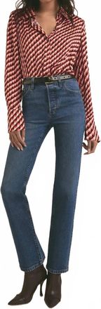 Favorite Daughter The Valentina Super High Rise Straight Jeans In Essex