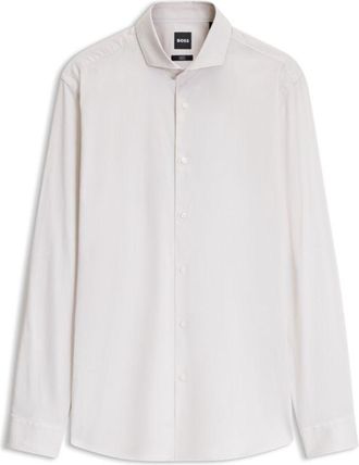 BOSS Slim-fit shirt in structured stretch cotton