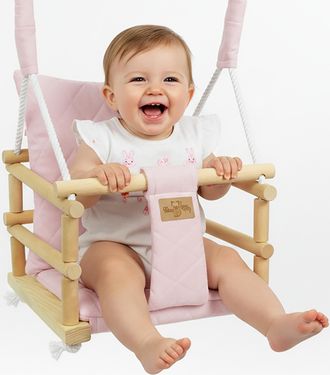 OEM Columpio Infantil 3 En 1 Para Hogar Y Jard&iacute;n - Rosa Terciopelo