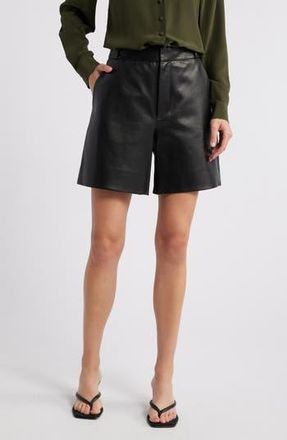 Frame Denim Easy Leather Shorts in Black at Nordstrom Rack, Size 12