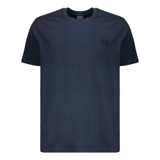 Paul & Shark Paul & Shark, T-Shirts, male, Blue, Size: XL Cotton Crew-Neck T-Shirt