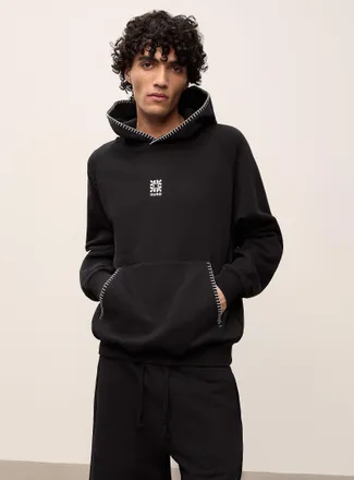 HUGO BOSS Mens Daro contrast-embroidery hoodie