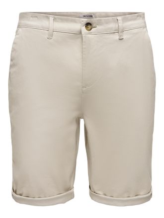 Only & Sons Shorts ONLY & SONS ONSSAUL 0573 SHORTS NOOS, Herren, Gr. XXL, N-Gr, silber lining, Web, Obermaterial: 98% Baumwolle, 2% Elasthan, unifarben, regular f